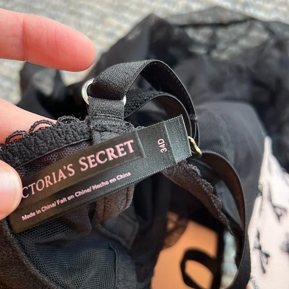 Victoria Secret Black Bows Embroidered Mesh Sheer Lingerie - Picture 4 of 4